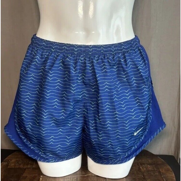 Nike Dri Fit Running Shorts Lined Blue Print Women's Size Small - Picture 1 of 13